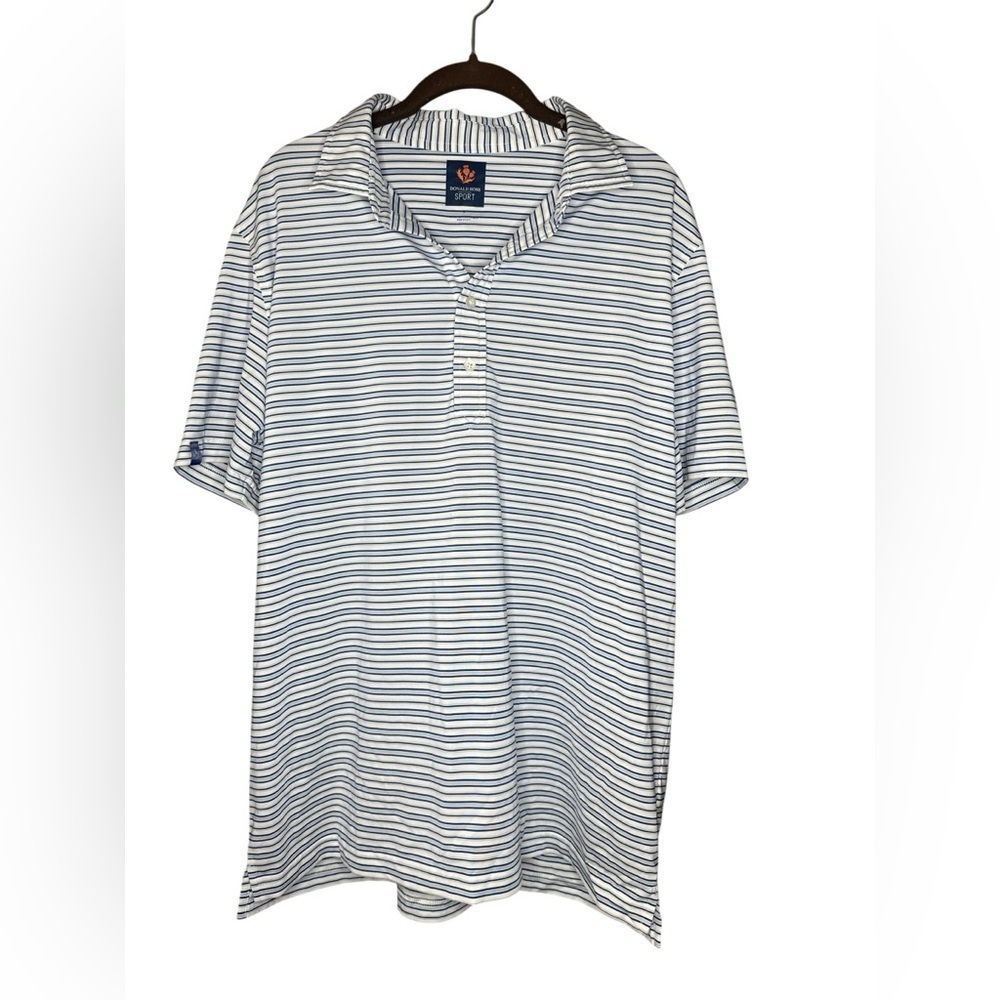 Donald Ross Sport Blue Striped Polo Size Large